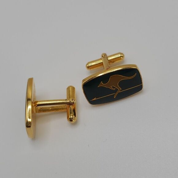 Trans-Australia Airlines | Vintage Kangaroo Stokes Cufflinks - Picture 4 of 6